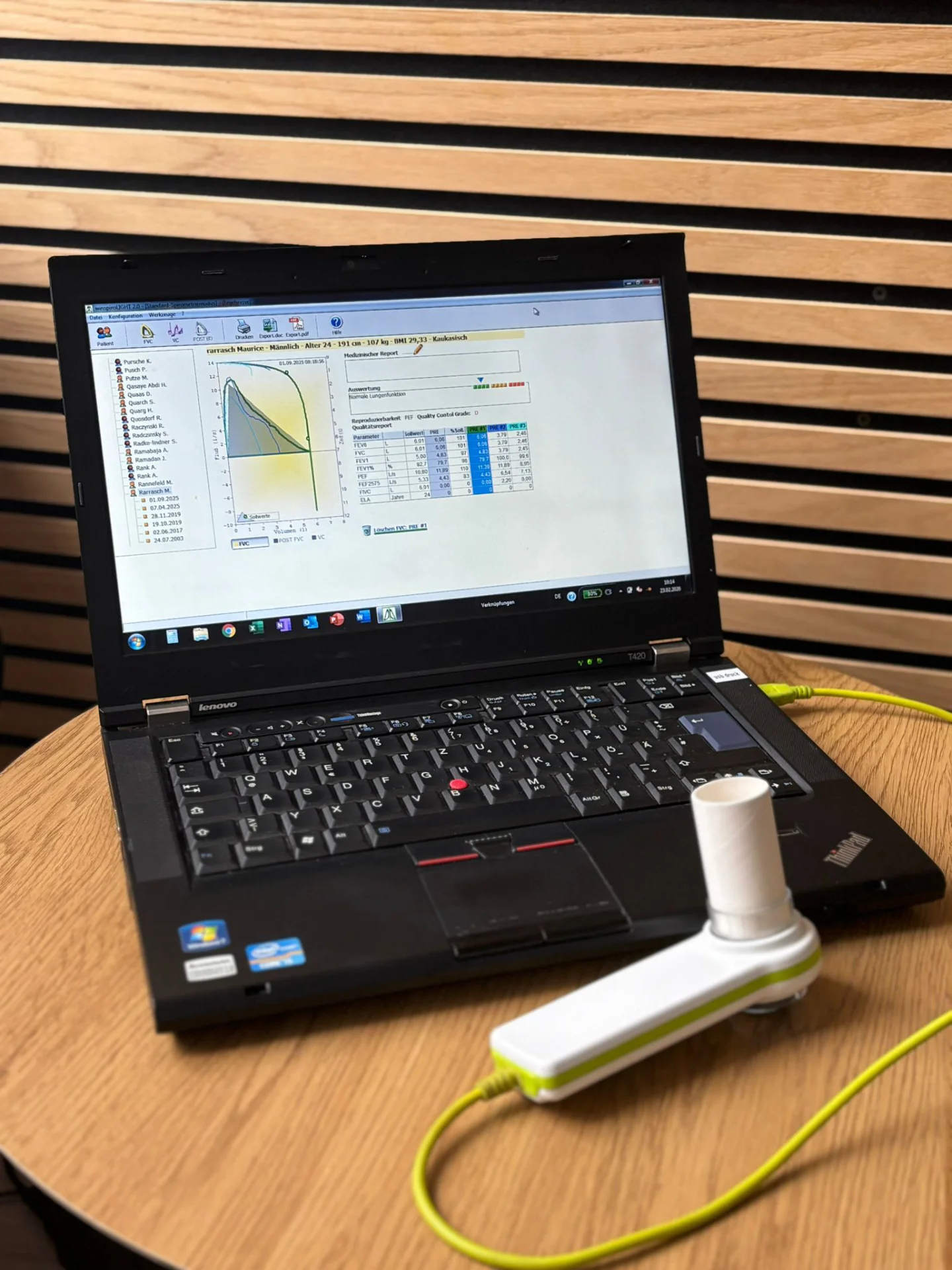 Lungenfunktionsmessung mit Minispir Light, Firma MIR